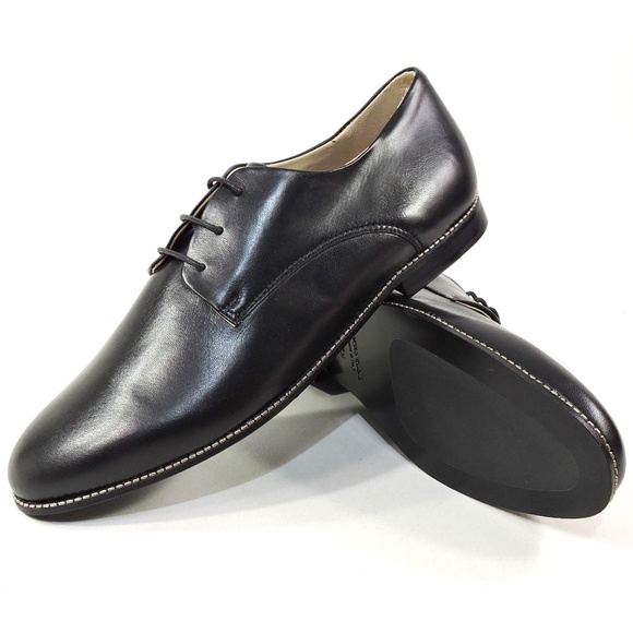 BALDININI 🇮🇹 WOMEN\'S BLACK SOFT LEATHER COMFORT OXFORD SHOES